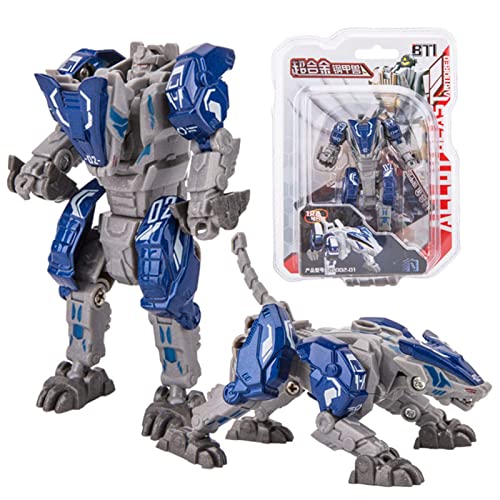 Giftik Transforming Animal Robot Toys, Deformed Alloy Dinosaur Wolf Tiger Lion Leopard Animals Action Figures Toys Lion (1 PC)) von Giftik
