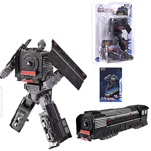 Giftik Zug Transformer Roboter Spielzeug, Retro Zug Hochgeschwindigkeitsschiene Deformation Roboter Actionfigur Spielzeug für Erwachsene Kinder Jungen Mädchen (Schwarz) von Giftik