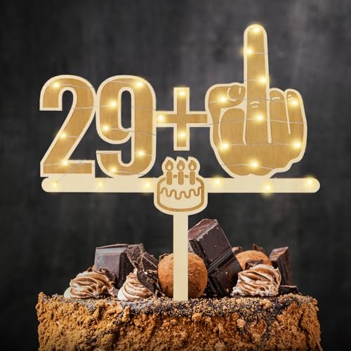 Giftota Lustige Cake Topper 30. Geburtstag Holz mit LED Lichterkette - 30. Geburtstag Deko - Tortendeko 30 Jahre - Kuchen Deko für 30. Jahre Frauen Männer Giftota Lustige Cake Topper 30. Geburtstag Holz mit LED Lichterkette - 30. Geburtstag Deko - Tortendeko 30 Jahre - Kuchen Deko für 30. Jahre Frauen Männer von Giftota