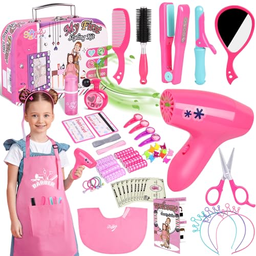 Friseurset Spielzeug Kinder,Gifts2U Friseur Set Schönheitssalon Set mit Spielzeug Haartrockner Haarglätter Kamm Spiegel Schürze Haarstyling Zubehör Kinderschminke Rollenspiel für Mädchen ab 3-8 Jahre Friseurset Spielzeug Kinder,Gifts2U Friseur Set Schönheitssalon Set mit Spielzeug Haartrockner Haarglätter Kamm Spiegel Schürze Haarstyling Zubehör Kinderschminke Rollenspiel für Mädchen ab 3-8 Jahre von Gifts2U