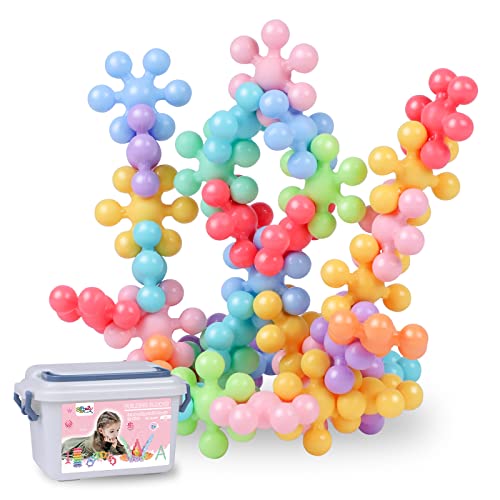 Gifts2U Bausteine Lernspielzeug, 300Pcs STEM Spielzeug Bauset, Macaron farbige ineinandergreifende Massive Kunststoffblöcke mit Aufbewahrungsbox für Kinder über 3 Jahre von Gifts2U