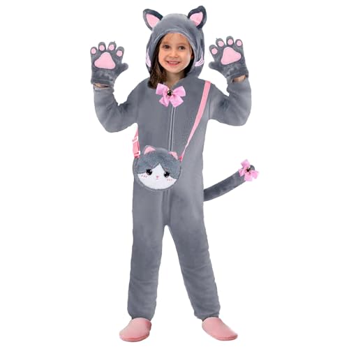 Gifts2U Kauft ein mädchen halloween-kostüm, für kinder kostüm, zusammen mit rosafarbenen katzen ohren, schwanz, krallen, kragen und portemonnaie, geschenke für halloween, geburtstag und so weiter (M) von Gifts2U