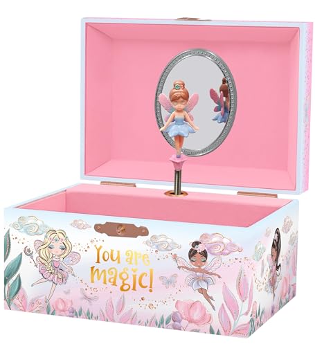 Giggle & Honey Musikalische Fee Schmuckkästchen für Mädchen - Kinder Musik-Box mit Fee und Spiegel, Geburtstagsgeschenke für Mädchen, Kinder-Schmuck-Boxen für Altersgruppen 3–10-15,2 x 11,8 x 8,9 cm Giggle & Honey Musikalische Fee Schmuckkästchen für Mädchen - Kinder Musik-Box mit Fee und Spiegel, Geburtstagsgeschenke für Mädchen, Kinder-Schmuck-Boxen für Altersgruppen 3–10-15,2 x 11,8 x 8,9 cm von Giggle & Honey