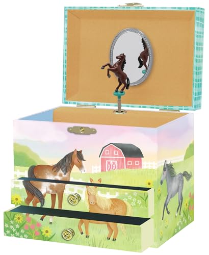Giggle & Honey Musikalisches Pferd-Schmuckkästchen für Mädchen – Kinderspieluhr mit drehendem Pferd, Pferd-Geburtstagsgeschenke für kleine Mädchen, 17,1 x 13,3 x 15,2 cm – Alter 3–10 Giggle & Honey Musikalisches Pferd-Schmuckkästchen für Mädchen – Kinderspieluhr mit drehendem Pferd, Pferd-Geburtstagsgeschenke für kleine Mädchen, 17,1 x 13,3 x 15,2 cm – Alter 3–10 von Giggle & Honey