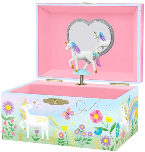 Giggle & Honey Musikalisches Schmuckkästchen für Kinder – Kinderspieluhr mit drehendem Einhorn, Einhorn-Geburtstagsgeschenke für kleine Mädchen, 15,2 x 11,8 x 8,9 cm – Alter 3–10 Giggle & Honey Musikalisches Schmuckkästchen für Kinder – Kinderspieluhr mit drehendem Einhorn, Einhorn-Geburtstagsgeschenke für kleine Mädchen, 15,2 x 11,8 x 8,9 cm – Alter 3–10 von Giggle & Honey
