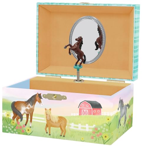 Giggle & Honey Musikalisches Schmuckkästchen für Kinder – Kinderspieluhr mit drehendem Pferd, Pferd-Geburtstagsgeschenke für kleine Mädchen, 15,2 x 11,8 x 8,9 cm – Alter 3–10 Giggle & Honey Musikalisches Schmuckkästchen für Kinder – Kinderspieluhr mit drehendem Pferd, Pferd-Geburtstagsgeschenke für kleine Mädchen, 15,2 x 11,8 x 8,9 cm – Alter 3–10 von Giggle & Honey