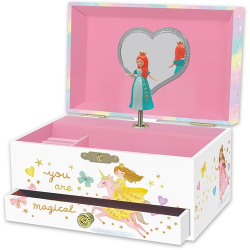 Giggle & Honey Musikalisches Schmuckkästchen für Kinder – Kinderspieluhr mit drehendem Prinzessin, Prinzessin-Geburtstagsgeschenke für kleine Mädchen, 18,2 x 13,3 x 9,9 cm – Alter 3–10 Giggle & Honey Musikalisches Schmuckkästchen für Kinder – Kinderspieluhr mit drehendem Prinzessin, Prinzessin-Geburtstagsgeschenke für kleine Mädchen, 18,2 x 13,3 x 9,9 cm – Alter 3–10 von Giggle & Honey
