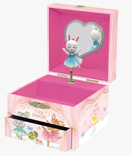 Giggle & Honey Musikalisches Schmuckkästchen für Kinder – Kinderspieluhr mit drehendem Tierballerina, Tierballerina-Geburtstagsgeschenke für kleine Mädchen, 10,8 x 12,1 x 8,9 cm – Alter 3–10 Giggle & Honey Musikalisches Schmuckkästchen für Kinder – Kinderspieluhr mit drehendem Tierballerina, Tierballerina-Geburtstagsgeschenke für kleine Mädchen, 10,8 x 12,1 x 8,9 cm – Alter 3–10 von Giggle & Honey