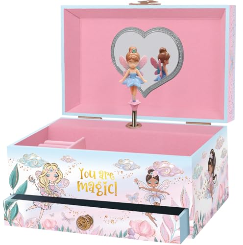 Musikalische Feen-Schmuckkiste für Mädchen – Kinderspieluhr, drehende Prinzessin und Spiegel, Prinzessinnengeschenk für Mädchen, Schmuckkästchen, Kindergeburtstagsgeschenk – Alter 3–10, rosa Musikalische Feen-Schmuckkiste für Mädchen – Kinderspieluhr, drehende Prinzessin und Spiegel, Prinzessinnengeschenk für Mädchen, Schmuckkästchen, Kindergeburtstagsgeschenk – Alter 3–10, rosa von Giggle & Honey