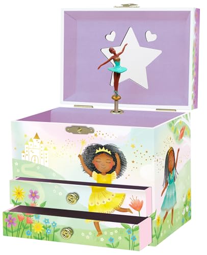 Musikalisches Ballerina-Schmuckkästchen für Mädchen – Kinderspieluhr mit drehendem Ballerina, Schwarze Ballerina-Geburtstagsgeschenke für kleine Mädchen, 17,1 x 13,3 x 15,2 cm – Alter 3–10 Musikalisches Ballerina-Schmuckkästchen für Mädchen – Kinderspieluhr mit drehendem Ballerina, Schwarze Ballerina-Geburtstagsgeschenke für kleine Mädchen, 17,1 x 13,3 x 15,2 cm – Alter 3–10 von Giggle & Honey