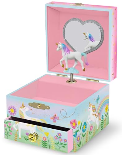 Musikalisches Einhorn-Schmuckkästchen für Mädchen – Kinder tanzende Einhorn-Spieluhr mit Spiegel, Einhorn-Geschenke für kleine Mädchen, Schmuckkästchen, Kindergeburtstagsgeschenk,3–10 Jahre von Giggle & Honey