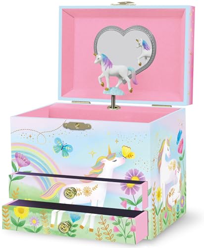 Musikalisches Einhorn-Schmuckkästchen für Mädchen – Kinderspieluhr mit drehendem Einhorn, Jewelry Box for Girls-Geburtstagsgeschenke für kleine Mädchen, Schmuckkästchen, 17,1 x 13,3 x 15,2 cm Musikalisches Einhorn-Schmuckkästchen für Mädchen – Kinderspieluhr mit drehendem Einhorn, Jewelry Box for Girls-Geburtstagsgeschenke für kleine Mädchen, Schmuckkästchen, 17,1 x 13,3 x 15,2 cm von Giggle & Honey