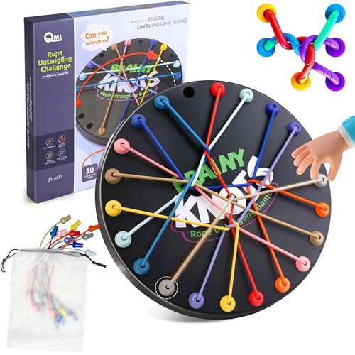 Brainy Knots, Rope Challenge Spiel, Twisted Seil Puzzlespiel, Logik Spiele Knot für Kinder ab 3, Familie Party Spiel für 2 Bis 4 Spieler von Giggleye