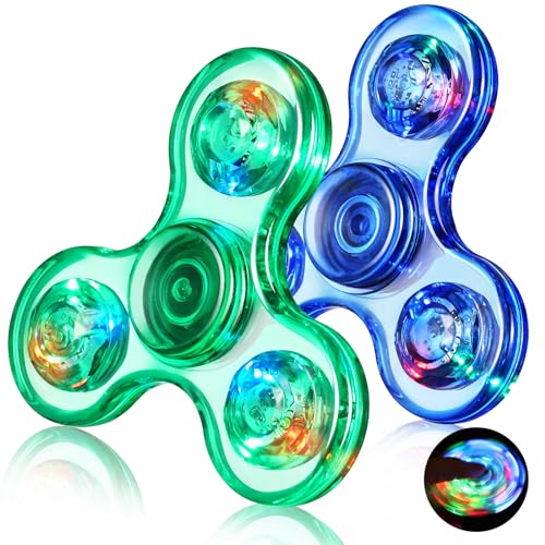 Gigilli Fidget Spinner 2 Pack,Party Favors LED Light Fidget Spinner Spielzeug für Kinder, Stressabbau Anti Angst sensorisches Spielzeug,Dunkelblau & Grün Gigilli Fidget Spinner 2 Pack,Party Favors LED Light Fidget Spinner Spielzeug für Kinder, Stressabbau Anti Angst sensorisches Spielzeug,Dunkelblau & Grün von Gigilli