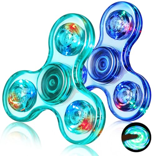 Gigilli Fidget Spinner 2 Pack,Party Favors LED Light Fidget Spinner Spielzeug für Kinder, Stressabbau Anti Angst sensorisches Spielzeug,Dunkelblau & Hellblau Gigilli Fidget Spinner 2 Pack,Party Favors LED Light Fidget Spinner Spielzeug für Kinder, Stressabbau Anti Angst sensorisches Spielzeug,Dunkelblau & Hellblau von Gigilli