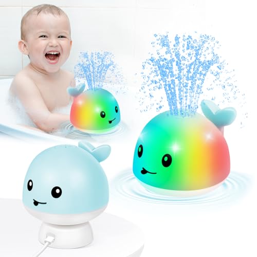 Whale Badespielzeug, wiederaufladbares Baby Badespielzeug, Sprühwasser Licht 6-12 12-18 Monate, Sprinkler Wasser Pool Badewanne Spielzeug für Kleinkinder 1-3 2-4 Jungen Mädchen Kleinkind Kinder,Blau Whale Badespielzeug, wiederaufladbares Baby Badespielzeug, Sprühwasser Licht 6-12 12-18 Monate, Sprinkler Wasser Pool Badewanne Spielzeug für Kleinkinder 1-3 2-4 Jungen Mädchen Kleinkind Kinder,Blau von Gigilli