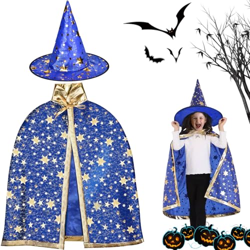Gigmeta Kinder Halloween Kostüm, Zauberer Umhang, Halloween Umhang, Halloween Kostüm Party Cosplay Bühne Performance Kostüm Zubehör von Gigmeta