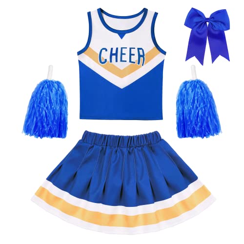 Gigoitly Cheerleader-Kostüm für Mädchen, blaues Cheerleader-Outfit für Kinder, Cheerleader-Kostüm, Party, Halloween, Cosplay, Geburtstagsgeschenke Gigoitly Cheerleader-Kostüm für Mädchen, blaues Cheerleader-Outfit für Kinder, Cheerleader-Kostüm, Party, Halloween, Cosplay, Geburtstagsgeschenke von Gigoitly
