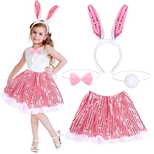 Gigquake Hasenkostüm kinder Set- Hase Kostüm Mädchen- Hasen Verkleidung Zubehör mit Hase Tutu Rock Schwanz Fliege Hasenohren Haarreif- Karneval Fasching Cosplay Tierkleid Kaninchen Kostüm Mottoparty Gigquake Hasenkostüm kinder Set- Hase Kostüm Mädchen- Hasen Verkleidung Zubehör mit Hase Tutu Rock Schwanz Fliege Hasenohren Haarreif- Karneval Fasching Cosplay Tierkleid Kaninchen Kostüm Mottoparty von Gigquake