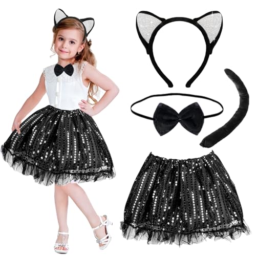 Katzen Kostüm Mädchen, Katze Kostüm Kinder Set Faschingskostüme Verkleidung Zubehör mit Katzen Tutu Rock Schwanz Fliege Stirnband Karneval Katzenkostüm Cosplay Tierkleid Cat Kostüm Mottoparty Katzen Kostüm Mädchen, Katze Kostüm Kinder Set Faschingskostüme Verkleidung Zubehör mit Katzen Tutu Rock Schwanz Fliege Stirnband Karneval Katzenkostüm Cosplay Tierkleid Cat Kostüm Mottoparty von Gigquake
