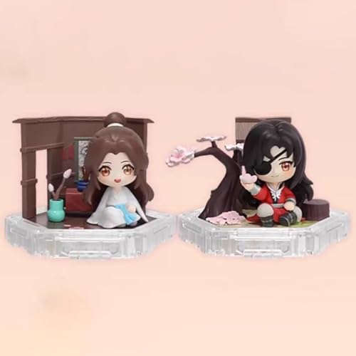 10 cm große Himmelsbeamte Segen Xie Lian & Hua Cheng Figur PVC-Statue Anime Figuren Actionfigur Modellsammlung Puppe Dekoration Spielzeug Geschenk (Größe: transparent) von Gigsja