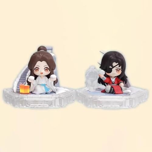 10 cm große Himmelsbeamte Segen Xie Lian & Hua Cheng Figur PVC-Statue Anime Figuren Actionfigur Modellsammlung Puppe Dekoration Spielzeug Geschenk (Größe: transparent) von Gigsja