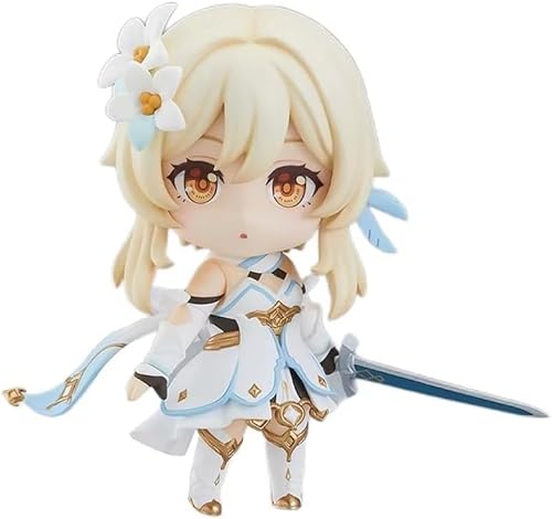 Aether, Lumine Q Version Actionfigur Statue Modell Cake Topper, PVC Anime Spiel Charakter Sammlung Figur Dekor Handwerk Geschenk 9,9 cm (Lumine) von Gigsja