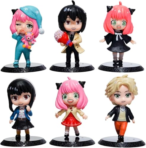 Anya Forger Q Version Charakter PVC Statue Actionfigur Set, Cartoon Modell Spielzeug Anime Sammlung Dekoration Kuchen Topper Geschenk 7,9 cm (B) von Gigsja