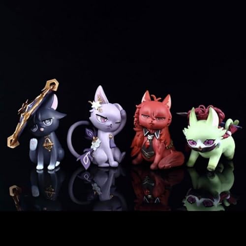 Genshin Impact PVC-Sammelspiel, Actionfigur, Figur, Modell, Anime-Spielzeug, 4 Stück von Gigsja