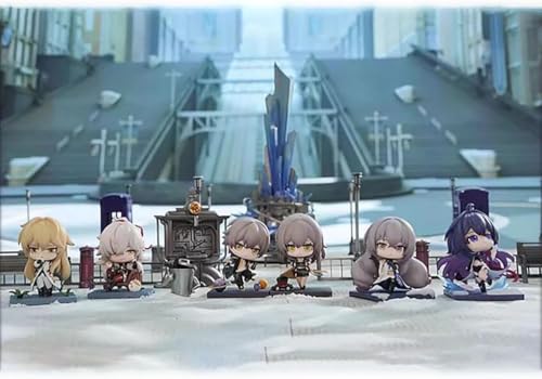 Gigsja 8 cm Honkai: Star Rail KAFKA Jing Yuan Bronya Seele Trailblazer Anime Actionfigur PVC Spielzeug Charakter Modell Dekoration Statue Geschenke Sammlerstücke (Farbe: mehrfarbig) von Gigsja