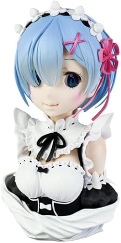 Gigsja Anime-Actionfigur, Statue, Cartoon-Spielzeug, Sammlerstück, Dekoration, Katzenohren, Ram-Büste, Ornament, PVC-Figur, Modell, Geschenk, 21,6 cm (C) von Gigsja