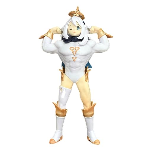 Gigsja Anime Genshin Impact Muskel Paimon Figur Spiel Nettes Starkes Fitness Stehendes Paimon Modell Puppe Geschenk von Gigsja