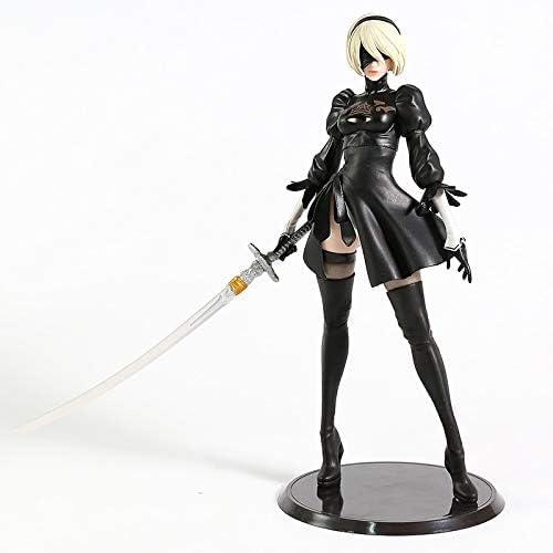 Gigsja Anime-Mädchen-Figur, 30 cm, Anime-Motiv, beweglicher Kopf, untere Gliedmaßen, NieR:Automata 2B Yorha Nr. 2 Typ B, PVC-Actionfigur, Puppe, Sammlermodell, Erwachsenen-Spielzeug, Ornament von Gigsja