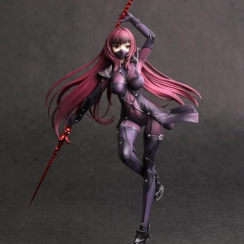 Gigsja Anime-Mädchen-Figur, 31 cm, Anime-PVC, Schicksal/Großordnung, Lancer Scathach, Aquamarin, stehender Charakter, Modell, Ornament, Erwachsene, Spielzeug, schönes Mädchen, Ornament, Sammlung von Gigsja