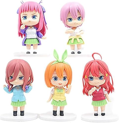 The Quintessential Quintuplets Actionfiguren, Anime-Modellstatue, PVC, umweltfreundliche Materialien, geeignet für Zuhause, Büro, Schreibtisch, dekorative Ornamente, Spielzeug, 10 cm, 5 Stück von Gigsja