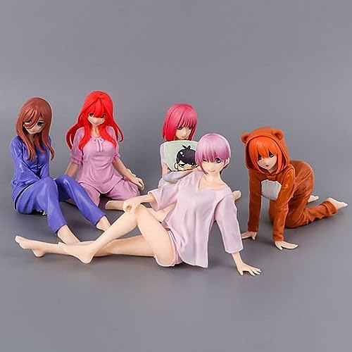 The Quintessential Quintuplets Actionfiguren, Anime-Modellstatue, PVC, umweltfreundliche Materialien, geeignet für Zuhause, Büro, Schreibtisch, dekorative Ornamente, Spielzeug, 15 cm, 5 Stück von Gigsja