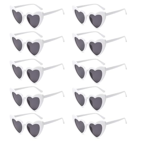 10 Stück Herz Sonnenbrille für Damen,Partybrille,Magische Farben Party Herz Brille, Vintage Herzform Brille 90er Jahre Hippie Brille Kostümzubehör für Party, Hochzeit, Karneval, Halloween 10 Stück Herz Sonnenbrille für Damen,Partybrille,Magische Farben Party Herz Brille, Vintage Herzform Brille 90er Jahre Hippie Brille Kostümzubehör für Party, Hochzeit, Karneval, Halloween von Gigtoop