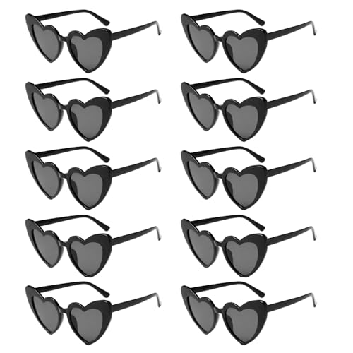 10 Stück Herz Sonnenbrille für Damen,Partybrille,Magische Farben Party Herz Brille, Vintage Herzform Brille 90er Jahre Hippie Brille Kostümzubehör für Party, Hochzeit, Karneval, Halloween 10 Stück Herz Sonnenbrille für Damen,Partybrille,Magische Farben Party Herz Brille, Vintage Herzform Brille 90er Jahre Hippie Brille Kostümzubehör für Party, Hochzeit, Karneval, Halloween von Gigtoop