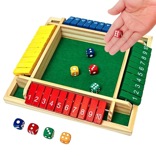 Shut The Box-Klassisches Würfelspiel aus Holz,2-4 Spieler Würfelspiel aus Holz,Bunt Tabletop Taktikspiel mit 8 Würfel,Geeignet für Familien-Mathe-Spiele,KTV,Bar usw,geeignet für alle Altersgruppen Shut The Box-Klassisches Würfelspiel aus Holz,2-4 Spieler Würfelspiel aus Holz,Bunt Tabletop Taktikspiel mit 8 Würfel,Geeignet für Familien-Mathe-Spiele,KTV,Bar usw,geeignet für alle Altersgruppen von Gigtoop