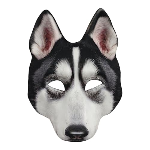 Gihioue Hunde-Maskerade-Gesichtsbedeckung, Husky-Maske | Realistische Cosplay-Maske - Halloween-Maske für Karneval, Maskerade, Bühnenauftritt, Kostümzubehör Gihioue Hunde-Maskerade-Gesichtsbedeckung, Husky-Maske | Realistische Cosplay-Maske - Halloween-Maske für Karneval, Maskerade, Bühnenauftritt, Kostümzubehör von Gihioue