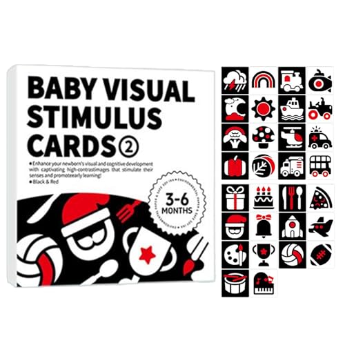 Gihioue Visuelle Stimulationskarten - Baby Aktivitätskarten Schwarz Weiß Set | Visuell Stimulierende Tragbare Karten Für Mädchen Und In Der Kleinkind Und Gihioue Visuelle Stimulationskarten - Baby Aktivitätskarten Schwarz Weiß Set | Visuell Stimulierende Tragbare Karten Für Mädchen Und In Der Kleinkind Und von Gihioue