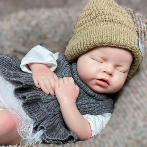 20 Zoll Reborn Puppe aus stabilem Silikon, realistische Reborn-Puppen, Mädchen, die trinken und pinkeln können, schlafende Neugeborene von Gileutay