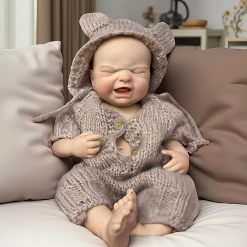 Gileutay 18 Zoll Lebensechte Reborn Puppen Mädchen Weiches Silikon Reborn Puppen Wie EIN Echtes Baby Waschbare Neugeborene Baby Puppe Geschenke Für Kinder von Gileutay