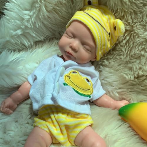 Gileutay 26 cm realistische Ganzkörper-Babypuppe aus Silikon für Mädchen, beschwerte, lebensechte Babypuppen, die echt schlafende Frühchen aussehen Gileutay 26 cm realistische Ganzkörper-Babypuppe aus Silikon für Mädchen, beschwerte, lebensechte Babypuppen, die echt schlafende Frühchen aussehen von Gileutay