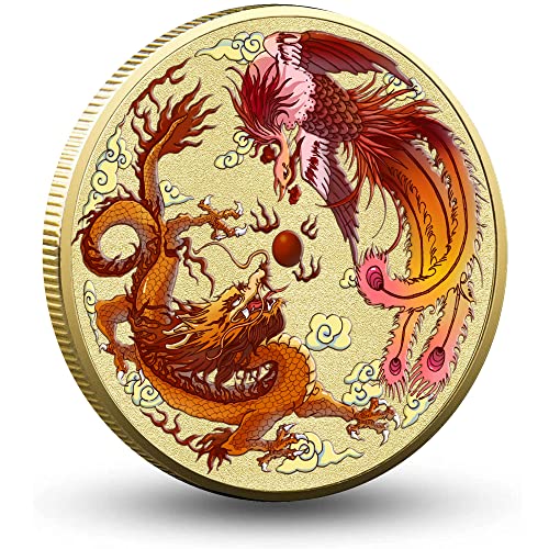 Bunte chinesische Drache und Phönix-Glücksmünze – Lotterieticket Rubbeln – zieht Glück an – Glücksbringer-Münze Bunte chinesische Drache und Phönix-Glücksmünze – Lotterieticket Rubbeln – zieht Glück an – Glücksbringer-Münze von Gimilang