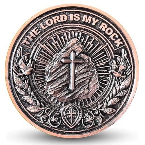 Christliche Herausforderungsmünze – "The Lord is My Rock" inspirierende Glaubensmünze mit Bibelvers Psalmen 18:5,1–4 cm, Metall, Sammlerstück Christliche Herausforderungsmünze – "The Lord is My Rock" inspirierende Glaubensmünze mit Bibelvers Psalmen 18:5,1–4 cm, Metall, Sammlerstück von Gimilang