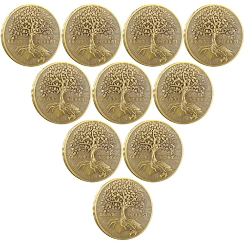 Growing in Christ Challenge Coin Christian Daily Reminder Gift (10 Stück) von Gimilang