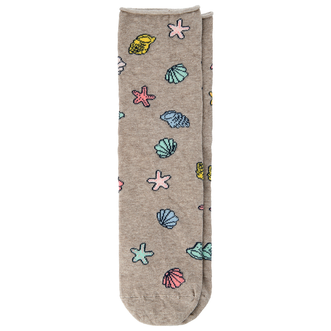 1 Paar Damen Socken mit Muschel-Motiven von Gina Benotti