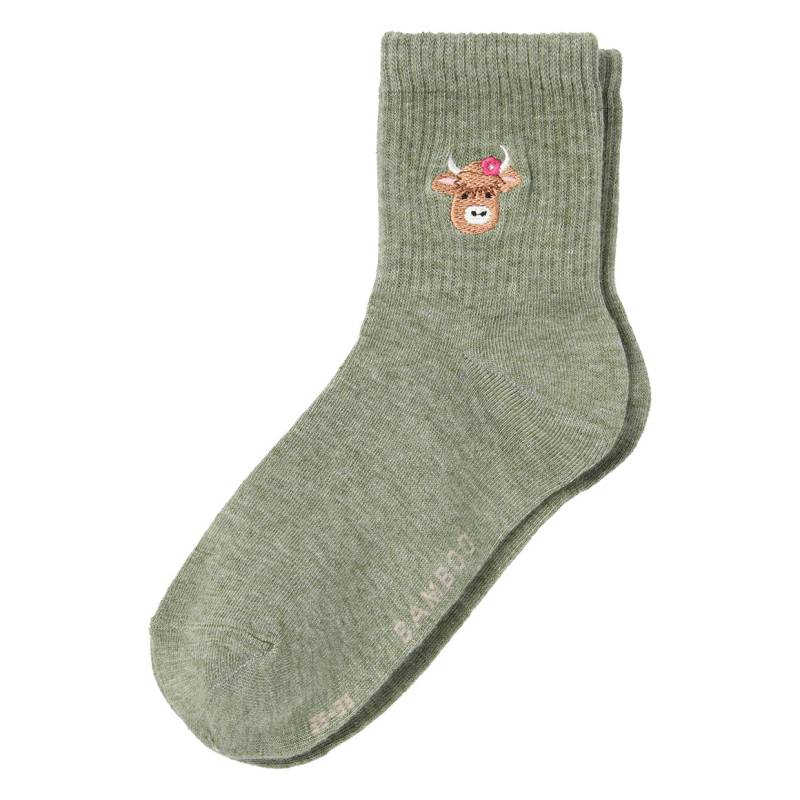 1 Paar Damen Socken mit Stickerei von Gina Benotti