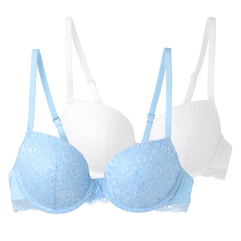 2 Damen Bügel-BHs mit floraler Spitze von Gina Benotti